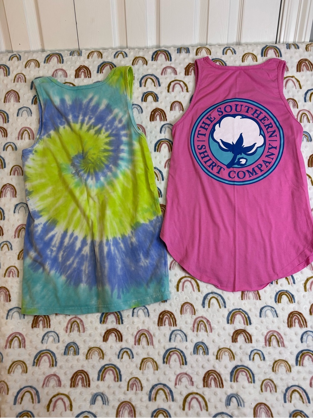Southern Marsh Tie Dye Tank Top and Southern Shirt Company Pink Tank with Pocket - Picture 4 of 4